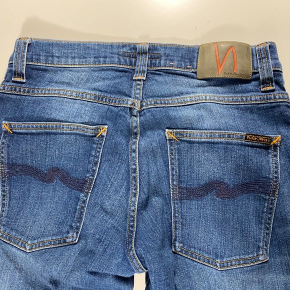 Nudie Jeans Grim Tim Dark Crispy Worn Slim jeans mens size 28x32 - Picture 7 of 9